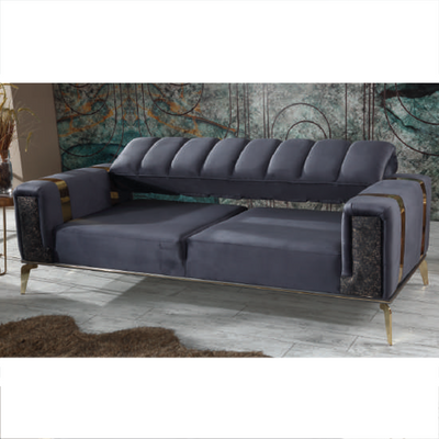 The Lyon 2 Seater Sofa  in Luxury Navy Blue Velvet
