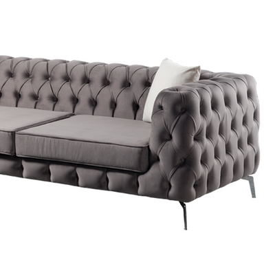 The Rocky Chesterfield Dark Grey Corner Sofa