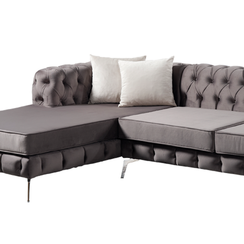 The Rocky Chesterfield Dark Grey Corner Sofa