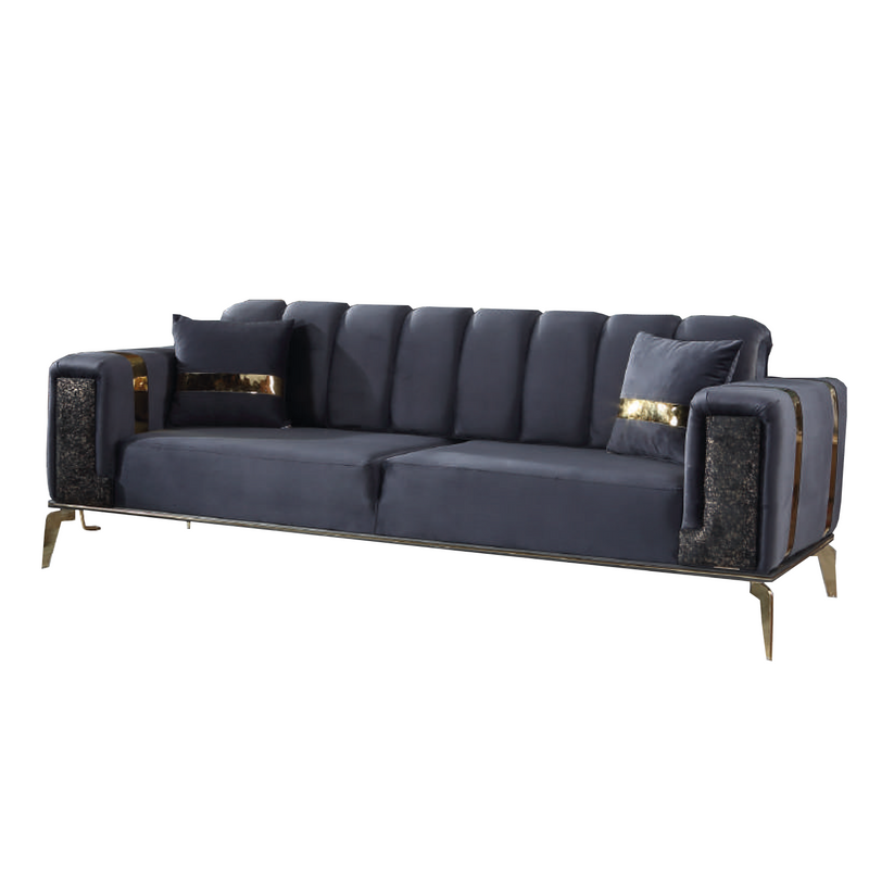 The Lyon 2 Seater Sofa  in Luxury Navy Blue Velvet