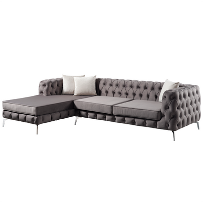 The Rocky Chesterfield Dark Grey Corner Sofa