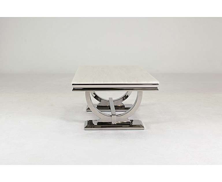 The Arianna Coffee Tables (110cm) - In Cream Marble Top