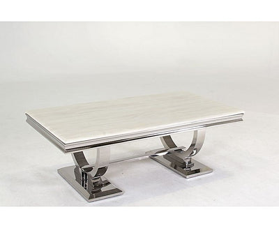 The Arianna Coffee Tables (110cm) - In Cream Marble Top