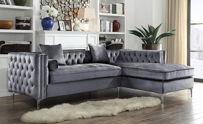 The New Cubic Chesterfield in Luxury Grey Velvet Corner Settee Suite Sofa