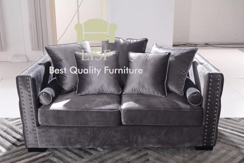 Moscow Sofas in Dark Grey Velvet 2 Seater
