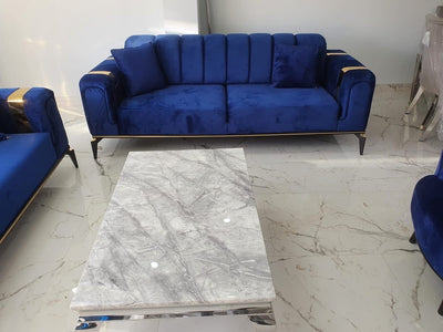 The Lyon 2 Seater Sofa  in Luxury Navy Blue Velvet