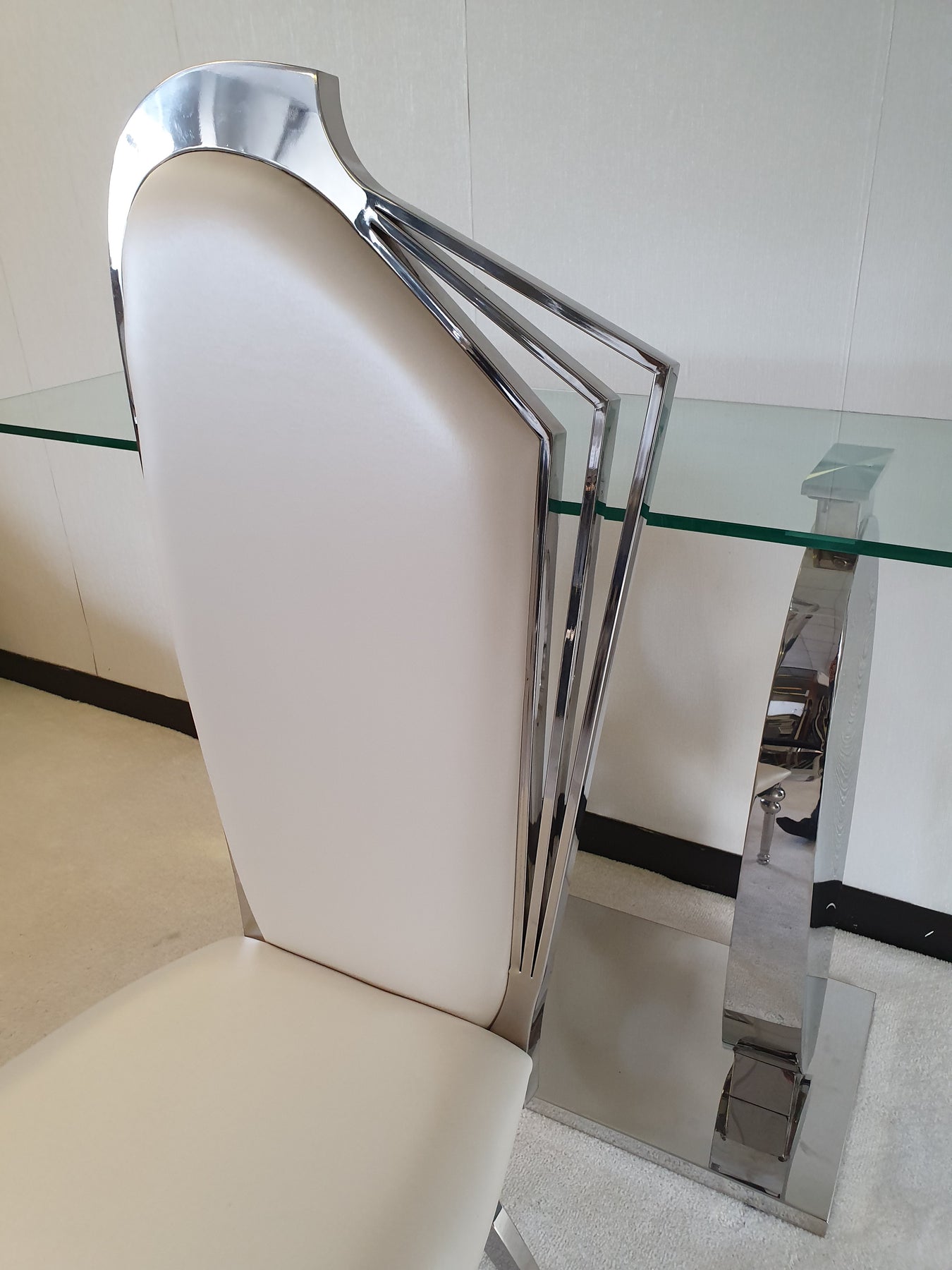 The Picturesque Luxury Dining Chairs in Cream Leather PU LISF LTD