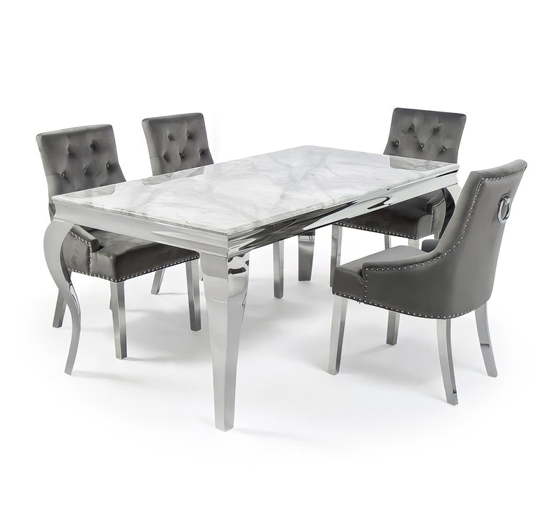 The Louis Dining Set (160cm) with 4/6 Knocker Back Chairs