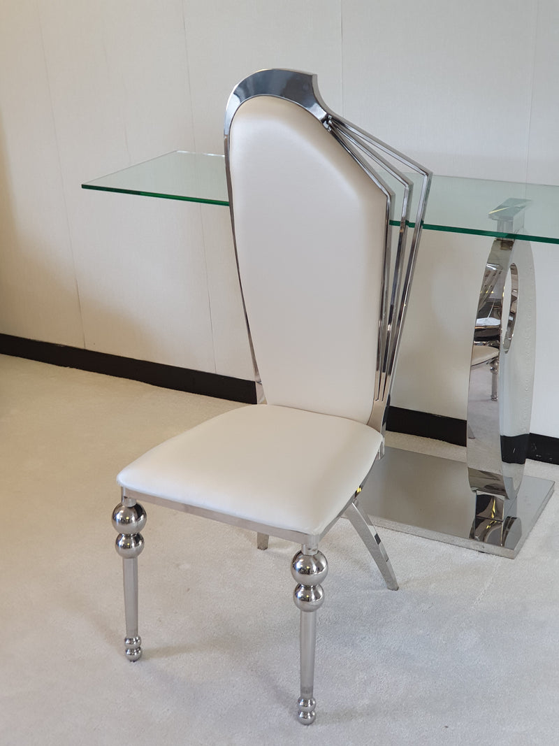 The Picturesque Luxury Dining Chairs in Cream Leather (PU)