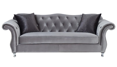 The New Chesterfield Sofas Sets in Luxury Grey Velvet