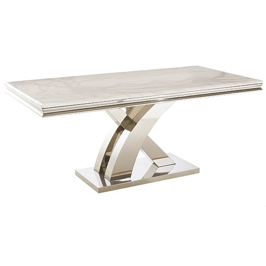 The Mayfair Marble Dining Tables (180cm) - White or Grey Marble Top