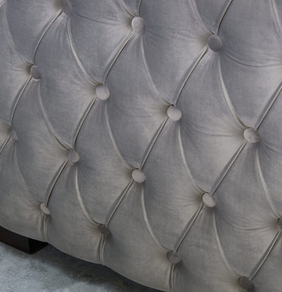 Moscow 2 Seater Sofa in Luxury Grey Silver Velvet