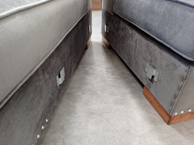 The Moscow Corner Sofa in Luxury Dark Grey Velvet - Right Hand Side