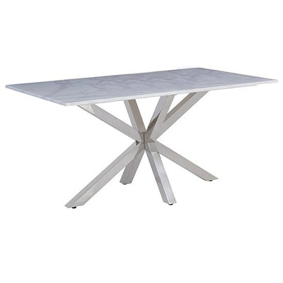 The Riviera Marble Dining Table Sets (160cm) - In White Marble Top