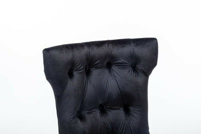 Dining Chairs in Luxury Black Velvet Knocker Back - (Door Bell)