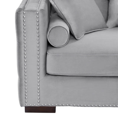 Moscow Grey-Silver Luxury Velvet Corner Settee Suite Sofa