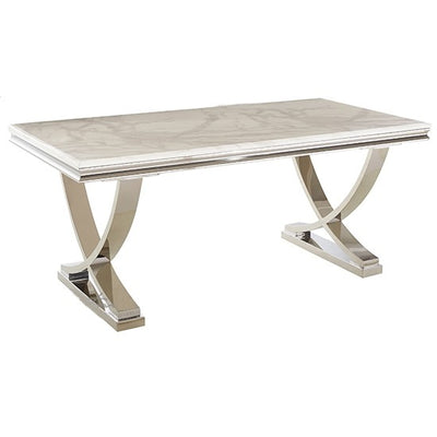 Sienna Marble Dining Tables (180cm) - White or Grey Marble Top