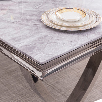 Sienna Marble Dining Tables (180cm) - White or Grey Marble Top